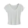 Cl2432-25 Nuevo Estilo de Invierno Estilo Europeo y Americano Estilo Básico Simple Puro Sexy Sexy Cuello en V Profundo Manga Corta Camiseta Casual