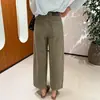 Pantalones favorecedores para todos los tipos de pierna, pantalones de pierna ancha estilo otoño, corte recto simple de cintura alta, que ocultan las caderas, adelgazantes, color liso, jeans holgados para mujer