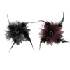 Chica Cool Sa Pluma Oscura Diamantes de Imitación Gasa Ligera Flor DIY Diadema Pin Tocado Broche Flor de Disfraz Accesorios