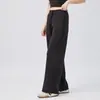 Pantalones Kornelli Rectos de Cintura Alta de Arroz Glutinoso para Mujer, Ropa Exterior de Otoño e Invierno, Pantalones Casuales Suaves y Cerosos, Pantalones de Pierna Ancha de Lujo Relajados