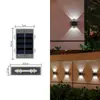 Luz de parede solar, luz de jardim externa, luz de paisagem à prova d'água, luz lavadora de parede de jardim de vila, luz ambiente de parede externa