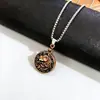 Colar com Pingente de Cabeça de Cavalo da Sorte Popular Europeu e Americano, Personalizado Oco Camada Dupla Espelho Ano do Cavalo do Zodíaco Joias Atacado