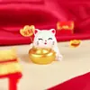 Enfeite de Mola Gato da Sorte Mini Fofo Decoração de Mesa em Resina Presente Festivo Enfeite de Carro