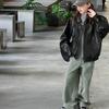 Chaqueta de Cuero para Niñas Primavera y Otoño 2025 Estilo Nuevo para Niños Mayores, Abrigo con Cremallera y Cuello Solapa Elegante, Chaqueta de Cuero Negra de Trabajo