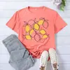 Suministro de Comercio Exterior Transfronterizo: Camiseta de Manga Corta Estampada Estilo Bosque de Limones con Dibujo Lineal para Mujer, Casual de Verano Suelta de Amazon