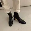 Botas de mujer estilo Melard, nueva colección otoño/invierno 2026, de tacón grueso de moda, puntera cuadrada estilo coreano, elásticas, botas ajustadas, botines de tacón alto