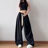 Calça de Mergulho Feminina 2025 Primavera e Outono Novo Esporte Reta Solta Moda Explosiva Perna Larga Calça Casual