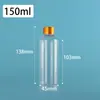 5/10/50/100ml Garrafa Selada de Boca Pequena para Pet Tampa Dourada Garrafa Transparente Garrafa Dosadora de Líquido Garrafa de Amostra Garrafa Plástica