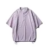 Yidao Vintage 2026 Verano Nuevo Exterior Color Sólido Secado Rápido Media Cremallera Manga Corta Unisex Casual Deportiva Camiseta