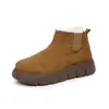 Botas de Neve Femininas Estilo Novo de Inverno, Sapatos Casuais e Confortáveis de Calçar, Forradas com Lã e Espessadas para Aquecimento, Sapatos de Mãe