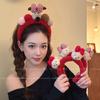 Bonita diadema de felpa roja de Corea del Sur para mujer, diadema de ala ancha de alta gama, joyería, tocado antideslizante, venta al por mayor