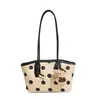 Bolsa feminina de grande capacidade, nova bolsa tote de moda verão e outono 2026, bolsa de ombro/axila de bolinhas