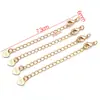 50mm Chapado en Cobre Color Oro Real 18K Retención de Color Corazón Sólido Broche de Langosta con Cadena de Cola de Colgante Cadena de Extensión de Collar DIY Ajuste