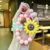 Chaveiro colorido de resina galvanizada pingente de laço pulseira de telefone com contas decoração de mochila presente atacado