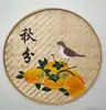 Pá de lixo pintada à mão em bambu trançado pintura nostálgica fazenda bambu trançado pintura decoração pá criativa country mural de parede grão tudo trabalho duro