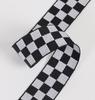 Cinta de cuadros escoceses en blanco y negro con lunares, cinta jacquard de poliéster con tira decorativa lateral para pantalones, accesorios para bolsos