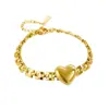 Nuevo Pulsera de Acero de Titanio con Forma de Corazón de Lele Jewelry para Mujer, Cadena Gruesa, Lujo Ligero, Nicho, Versátil, Popular en Europa y América, Estilo Dulce para Mujer