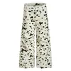 Pantalones Casuales de Pierna Ancha con Estampado OreetaSpot para Hombres y Mujeres, Estilo Dulce y Picante con Parches de Encaje, Pantalones de Trabajo Rectos Retro