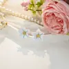 Doce e fresco atmosfera da primavera suave brincos de flor estilo coreano simples Mori multi-camada brincos de pétala para as mulheres