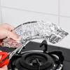 Venta al por mayor de 10 piezas de pegatinas de aluminio para estufa de gas resistentes a altas temperaturas, almohadillas protectoras para estufa de cocina, almohadillas antiaceite limpias