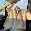 Sudadera con capucha americana 2025 para hombre, holgada, estilo Hong Kong, nueva, para primavera y otoño, cárdigan casual, sudadera, chaqueta, ropa de hombre