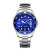 Relógio masculino genuíno atacado, relógio verde com movimento automático, à prova d'água, pulseira de aço fino, relógio masculino luminoso e dominador de quartzo