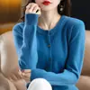 Cárdigan de punto para mujer 2026, Abrigo de cuello redondo, Suéter, Nuevo estilo primavera y otoño, Holgado, Moderno, Corto, Camiseta básica elegante