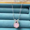 Collar de acero de titanio con cadena para clavícula femenina, imitación de calcedonia de hielo alta natural, Buda, accesorios de regalo de cumpleaños avanzados, venta al por mayor en vivo
