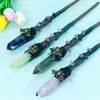 Varita Mágica de Cristal Natural de Color Transfronterizo Adornos de Varita Mágica Varita Mágica de Cristal Semiprecioso Halloween Varita Personalizada Venta al por Mayor