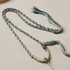 Cordón para Colgante Tejido a Mano Cuerda para Collar con Colgante de Jade Estilo Étnico Hilo de Algodón Frotado a Mano Xizang Thangka