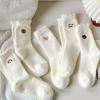 Otoño e invierno calcetines de tubo gruesos de invierno lindos calcetines para dormir blancos puros calcetines de piso para niños cálidos con forro polar calcetines de luna