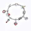 Combinação de Pulseiras de Natal Transfronteiriças Europeias e Americanas Personalizada Desenho Animado Gotejamento de Óleo Sino de Papai Noel Combinação Joia de Mão Atacado