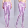Elásticos Altos, Brillantes, Sedosos, Talla Grande, Entrepierna Abierta, Pantalones de Nueve Puntos, Moldeadores del Cuerpo, Realzadores de Glúteos tipo Durazno, Sexys, Transparentes, Delgados, Transpirables