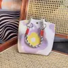 Nova bolsa de tricô estilo japonês e coreano, bolsa tote portátil para trabalho e viagem, bolsa tote de grande capacidade para o dia a dia, bolsa pequena quadrada de ombro