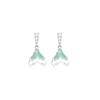 Pendientes elegantes de cola de pez de Super Fairy Ins, pendientes de circón exquisitos y de moda, pendientes Mori de nicho de lujo ligeros y lujosos