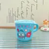 Taza de Agua Infantil de Dibujos Animados Japoneses Taza Pequeña Macarrón Taza de Leche Taza para Beber para Bebé con Tapa Asa Taza