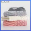 Toalla facial de algodón puro de color liso con borde de satén tipo panal, Toalla grande para adultos, Toalla de algodón puro para uso comercial