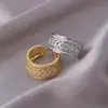 Anillo Unisex con Sensación de Lujo Ligero y Gama Alta, Diseño de Nicho, Anillo de Joyería Abierto de Circonita que No se Desvanece