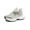 Sapatos Femininos com Aumento Interno de Altura de 8cm, Novos Tênis Dad Prata da Moda para o Verão, Tênis Esportivos Leves de Malha Respirável