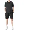 Traje deportivo para hombre para correr y fitness, ropa de manga corta de secado rápido para entrenamiento de bádminton y baloncesto, ropa ligera elástica para correr por la mañana