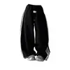 Pantalones Casuales Rectos de Pierna Ancha con Rayas Fluidas para Mujer Talla Grande 150kg Estilo Americano para Primavera y Verano Delgados de Cintura Alta
