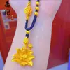 Tienda de Oro Mismo Estilo Collar Colgante de Bodhi y Loto Chapado en Oro, Moderno y Lujoso Collar de Vaina de Loto, Regalo para Novia