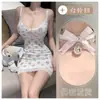 Lingerie Sexy, Estilo Fada Doce e Puro, Renda Floral Fresca em Retalhos, Saia de Suspender Sexy com Decote Profundo em V
