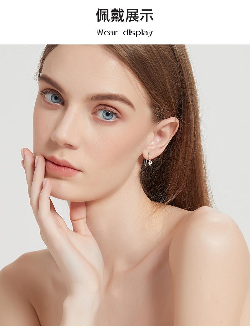 牛头莫桑钻石耳钩耳挂