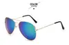 3026 gafas de sol coloridas gafas de aviador hombres y mujeres 3025 película de color gafas de sol reflectantes venta al por mayor de fábrica