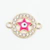 Duplo pendurado ponto redondo diamante estrela de cinco pontas jóias diy acessórios pingando liga de óleo colar pulseira único pendurado pingente acessórios