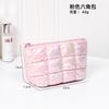 Bolsa de Maquillaje Iridiscente Láser Acolchada Brillante Cuadriculada Portátil para Chicas, Bolsa de Almacenamiento tipo Clutch para Cuidado de la Piel y Maquillaje