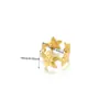 Serie de Más Vendidos Transfronterizos Anillo para Mujer de Acero Inoxidable con Costura de Flor Chapado en Oro de 18 Quilates Serie de Flores Anillo Abierto
