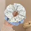 Scrunchie de rede de renda de bolinhas novo estilo coreano com um toque vintage e sofisticado, adequado para rabos de cavalo, um acessório de cabelo para meninas