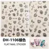 Novos adesivos 3D planos da Redanco para nail art populares Decorações de unhas de Halloween música fantasma DH1106